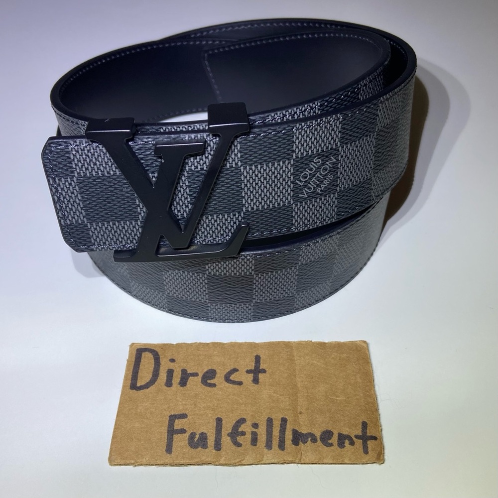 Louis Vuitton Belt Black Damier w/ Black Buckle Belt - Model: M9808 - Size 36 US